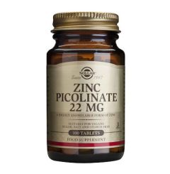 Solgar Zinc Picolinate Συμπλήρωμα διατροφής 22mg 100 Tablets