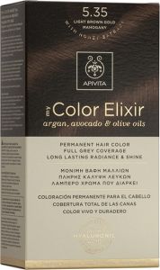 Apivita My Color Elixir Βαφή Μαλλιών με Έλαιο Ελιάς Argan και Αβοκάντο - Απόχρωση Νο 5.35 Καστανό Ανοιχτό Μελί Mαονί 50ml