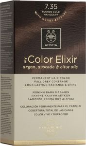 Apivita My Color Elixir Βαφή Μαλλιών με Έλαιο Ελιάς Argan και Αβοκάντο - Απόχρωση Νο 7.35 Ξανθό Μελί Μαονί 50ml