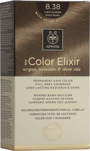 Apivita My Color Elixir Βαφή Μαλλιών με Έλαιο Ελιάς Argan και Αβοκάντο - Απόχρωση Νο 8.38 Ξανθό Ανοιχτό Μελί Περλέ 50ml