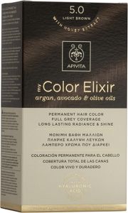 Apivita My Color Elixir Βαφή Μαλλιών με Έλαιο Ελιάς Argan και Αβοκάντο - Απόχρωση Νο 5.0 Καστανό Ανοιχτό 50ml