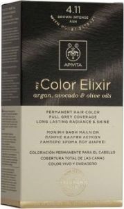 Apivita My Color Elixir Βαφή Μαλλιών με Έλαιο Ελιάς Argan και Αβοκάντο - Απόχρωση Νο 4.11 Καστανό Έντονο Σαντρέ 50ml