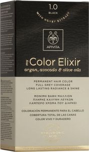 Apivita My Color Elixir Βαφή Μαλλιών με Έλαιο Ελιάς Argan και Αβοκάντο - Απόχρωση Νο 1.0 Μαύρο 50ml