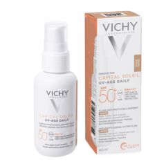 Vichy - Capital Soleil UV-Age Daily SPF50+ Λεπτόρρευστο Αντιηλιακό Προσώπου με Χρώμα, 40ml