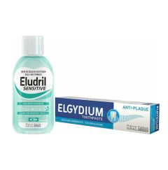 Eludril Sensitive Στοματικό Διάλυμα κατά της Πλάκας 500ml και Elgydium Antiplaque Toothpaste 75ml