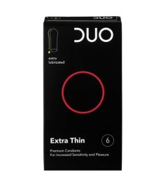 Duo Condoms Extra Thin Προφυλακτικά Υψηλής Ποιότητας Πολύ Λεπτά 6 τεμ