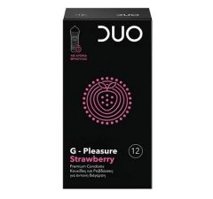 Duo Condoms G-Pleasure Strawberry 12τμχ