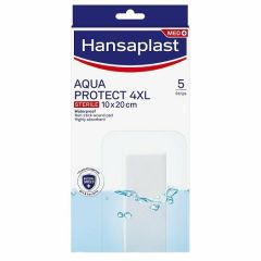 Hansaplast Aδιάβροχα και Αποστειρωμένα Αυτοκόλλητα Επιθέματα 4XL Aqua Protect 10x20cm 5τμχ
