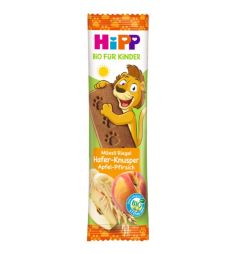 HiPP Bio Μπάρα Φρούτων με Τραγανή Βρώμη, Μήλο & Ροδάκινο 20gr
