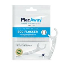 PlacAway Eco Flosser Οδοντικό Νήμα με Λαβή 30τμχ Γεύση Μέντας