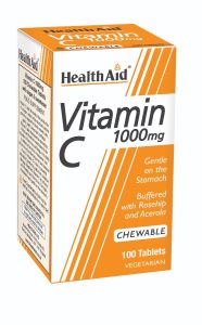 HEALTH AID VITAMIN C 1gr - Μασώμενη 100vetabs
