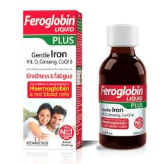 Vitabiotics Feroglobin Liquid Plus Gentle Iron και Vit D και Ginseng και CoQ10 200ml
