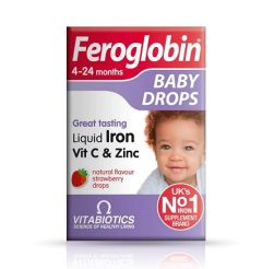 Vitabiotics Feroglobin Baby Drops 4-24 Months Liquid Iron Vit C και Zinc με γεύση Φράουλα 30ml