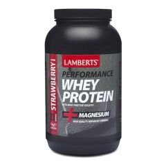 Lamberts Performance Whey Protein and Magnesium Πρωτεΐνη Ορού Γάλακτος με Γεύση Φράουλα 1000g