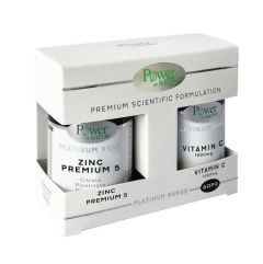 Power of Nature Platinum Range Zinc Premium 5 με 30caps και Δώρο Platinum Range Vitamin C 1000mg 20caps