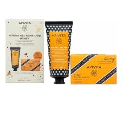 Apivita WANNA KISS YOUR HAND HONEY Ενυδατική Κρέμα Χεριών με Υαλουρονικό Οξύ και Μέλι 50ml και Natural Soap Honey Σαπούνι με Μέλι 125g