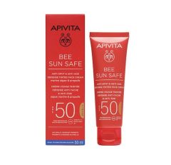 Apivita Bee Sun Safe Κρέμα Προσώπου Κατά Tων Πανάδων Και Tων Ρυτίδων Mε Χρώμα Tinted SPF50 50ml