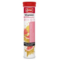 Lanes Vitamin C 500mg Plus Beauty Pink Lemonade 500mg 20 Αναβράζοντα Δισκία