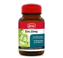 Lanes Zinc 25mg Ψευδάργυρος με Βιταμίνη C 30 κάψουλες