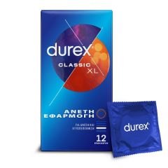 Durex Προφυλακτικά Classic Άνετη εφαρμογή XL, 12 τεμάχια