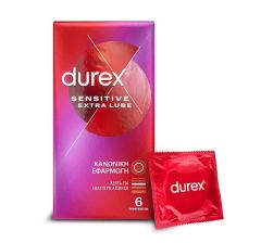 Durex Προφυλακτικά Πολύ Λεπτά Sensitive με έξτρα λιπαντικό 6 τεμάχια