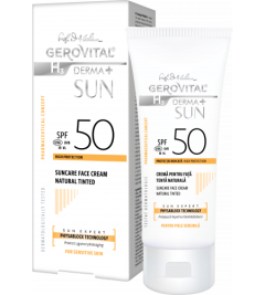 Gerovital Derma+ Sun Αντηλιακή Κρέμα Προσώπου SPF50 με Χρώμα Κ 4677 Natural Color 50ml