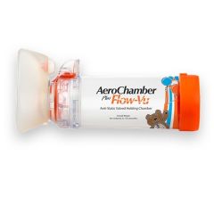 AeroChamber Plus Flow-Vu Bρεφικός Aεροθάλαμος Eισπνοών με Μικρή Mάσκα για 0-18 Μηνών με Πορτοκαλί Χρώμα 1τμχ