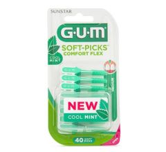 GUM 670 Soft-Picks Comfort Flex Cool Mint Μεσοδόντιες Οδοντογλυφίδες Medium χρώμα Πράσινο 40τμχ