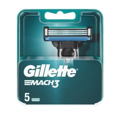 Gillette Mach3 Ανταλλακτικές Κεφαλές με 3 Λεπίδες και Λιπαντική Ταινία 5τμχ