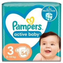 Pampers Active Baby Πάνες με Αυτοκόλλητο No. 3 για 6-10kg 54τμχ
