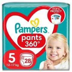 Pampers Pants 360° Πάνες Βρακάκι No. 5 για 12-17kg 28τμχ