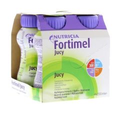 Nutricia Fortimel Jucy Τρόφιμο για τη Διατροφική Διαχείριση Δυσθρεψίας με Γεύση Μήλο 4x200ml