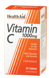 HEALTH AID VITAMIN C 1gr - Μασώμενη 30vetabs