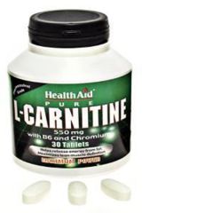 HEALTH AID L-CARNITINE 550MG+ VITAMIN B6 and CHROMIUM 30tabs