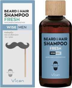 Vican Wise Men Beard  Hair Shampoo Fresh 200ml