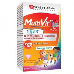 Forte Pharma MultiVit Kids Βιταμίνες  Μέταλλα Με Βασιλικό Πολτό 30 μασώμενα δισκία