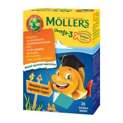 MOLLER’S Ω3 Λιπαρά Οξέα Ειδικά Σχεδιασμένο για Παιδιά Με Γεύση Πορτοκάλι - Λεμόνι 36 Ζελεδάκια Ψαράκια