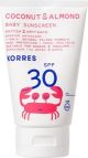 Korres Baby Sunscreen Coconut & Almond, Βρεφικό Αντηλιακό με Καρύδα & SPF30, 100ml